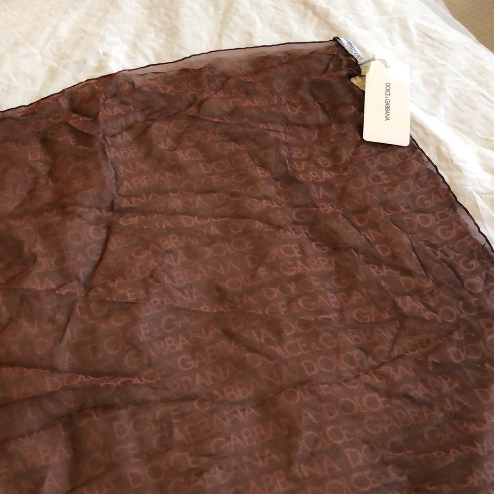 New, authentic Dolce and Gabbana silk neck scarf. New with